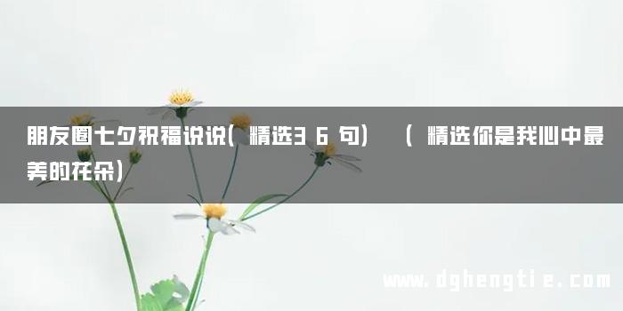 朋友圈七夕祝福说说（精选36句） （精选你是我心中最美的花朵）